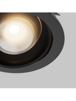 Oprawa wpuszczana LED Lens – 12W, 3000K, kąt 70°, regulowana, IP44, czarna