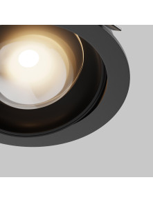Oprawa wpuszczana LED Lens – 12W, 3000K, kąt 70°, regulowana, IP44, czarna