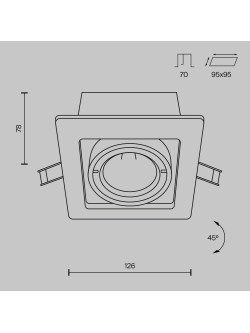 Oprawa wpuszczana Metal Modern – 1 x GU10, głęboka, regulowana, biało-czarna