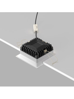 Oprawa wpuszczana LED Okno – kwadratowa, 12W, CCT 3000/4000/6000K, kąt 100°, IP44, mleczna bledna, biała