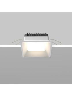 Oprawa wpuszczana LED Okno – kwadratowa, 12W, CCT 3000/4000/6000K, kąt 100°, IP44, mleczna bledna, biała
