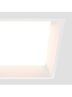 Oprawa wpuszczana LED Okno 1800 lm – kwadratowa, 24W, 3000K, kąt 120°, mleczna blenda, biała