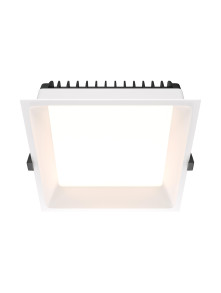 Oprawa wpuszczana LED Okno 1800 lm – kwadratowa, głęboka, 24W, 4000K, kąt 100°, IP44, mleczna blenda, biała