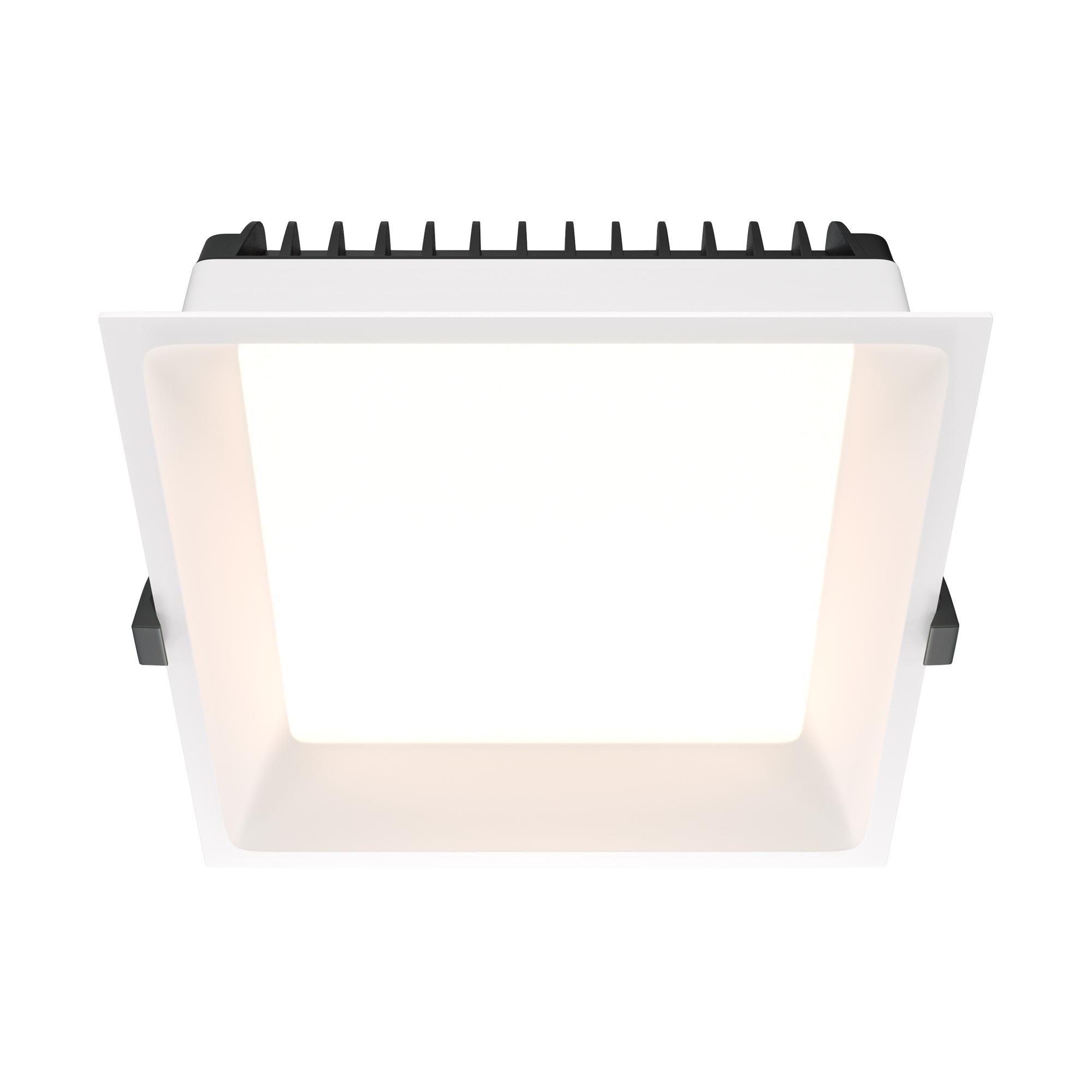 Oprawa wpuszczana LED Okno 1800 lm – kwadratowa, głęboka, 24W, 4000K, kąt 100°, IP44, mleczna blenda, biała