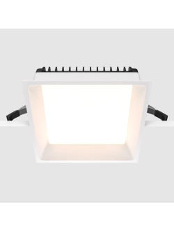 Oprawa wpuszczana LED Okno 1800 lm – kwadratowa, głęboka, 24W, 4000K, kąt 100°, IP44, mleczna blenda, biała