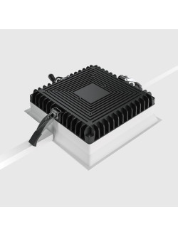 Oprawa wpuszczana LED Okno 1800 lm – kwadratowa, głęboka, 24W, 4000K, kąt 100°, IP44, mleczna blenda, biała