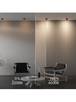 Oprawa wpuszczana LED Onda – okrągła, 12W, 4000K, kąt 120°, złota
