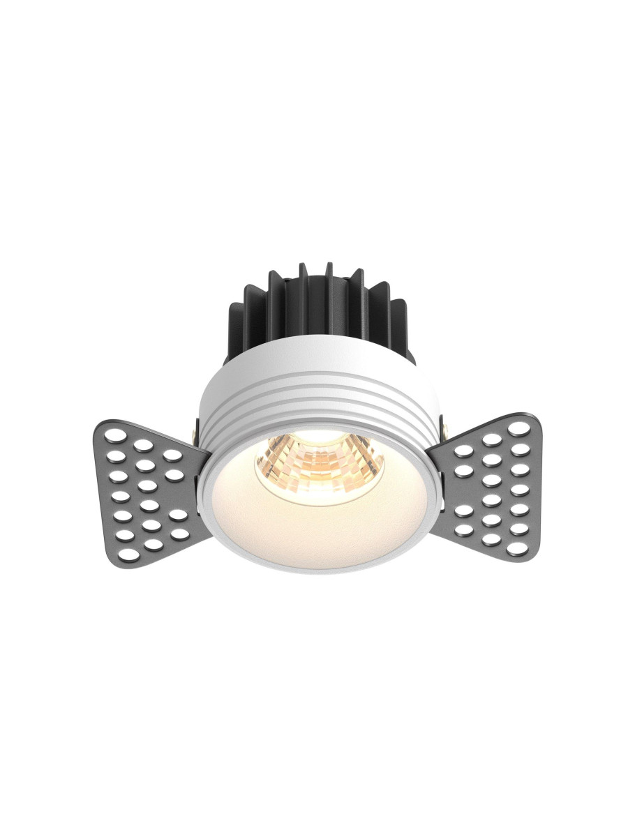 Oprawa wpuszczana LED Round – głęboka, 7W, 3000K, kąt 50°, do zabudowy GK - z kołnierzem, biała