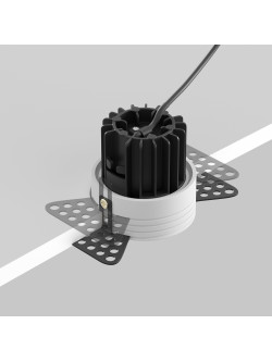 Oprawa wpuszczana LED Round – głęboka, 7W, 3000K, kąt 50°, do zabudowy GK - z kołnierzem, biała