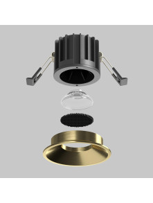 Oprawa wpuszczana LED Round (oczko sufitowe) – okrągła, głęboka, 12W, 3000K, kąt 50°, mosiężna Oprawa wpuszczana LED Round (oczko sufitowe) – okrągła, głęboka, 12W, 3000K, kąt 50°, mosiężna