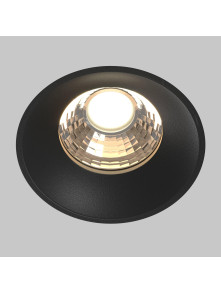 Oprawa wpuszczana LED Round – głęboka, 12W, 3000K, kąt 50°, do zabudowy GK - z kołnierzem, czarna
