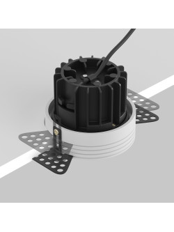 Oprawa wpuszczana LED Round – głęboka, 12W, 3000K, kąt 50°, do zabudowy GK - z kołnierzem, czarna
