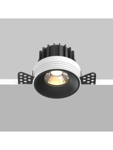 Oprawa wpuszczana LED Round – głęboka, 12W, 3000K, kąt 50°, do zabudowy GK - z kołnierzem, czarna