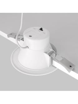 Oprawa wpuszczana LED Stockton – okrągła i płaska, 7W, CCT 3000/4000/6000K, kąt 110°, IP44, biała