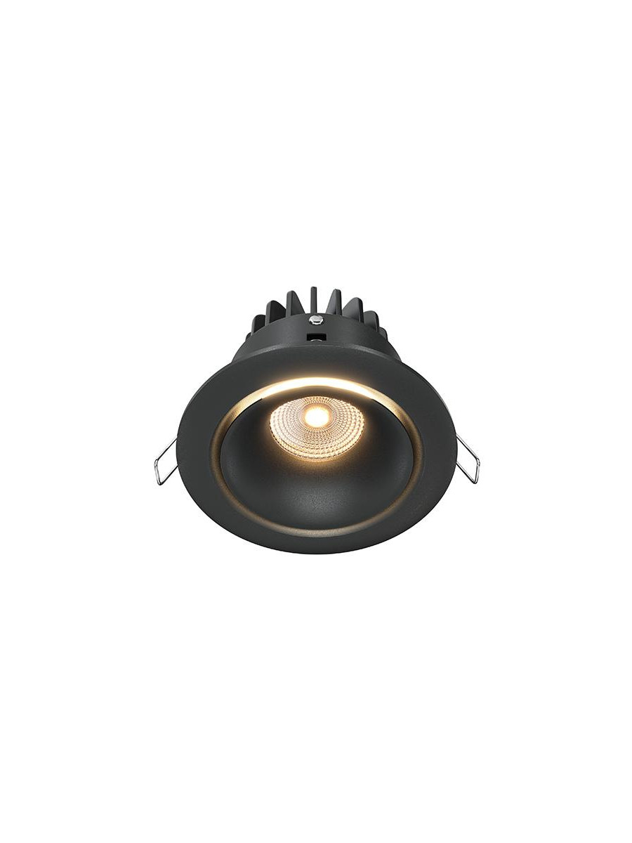 Oprawa wpuszczana LED Yin – ściemnialne oczko, 12W, 3000K, kąt 60°, czarna