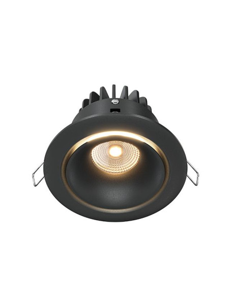 Oprawa wpuszczana LED Yin – ściemnialne oczko, 12W, 3000K, kąt 60°, czarna