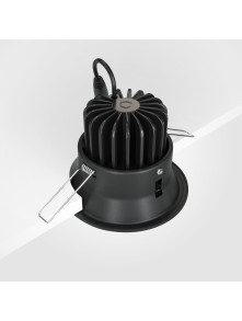 Oprawa wpuszczana LED Yin – ściemnialne oczko, 12W, 3000K, kąt 60°, czarna