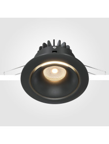 Oprawa wpuszczana LED Yin – ściemnialne oczko, 12W, 3000K, kąt 60°, czarna