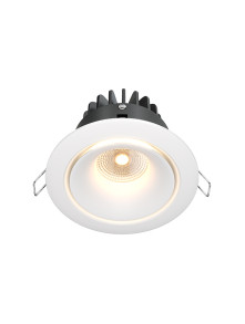 Oprawa wpuszczana LED Yin – ściemnialne oczko, 12W, 3000K, kąt 60°, biała