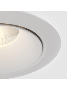 Oprawa wpuszczana LED Yin – ściemnialne oczko, 12W, 3000K, kąt 60°, biała