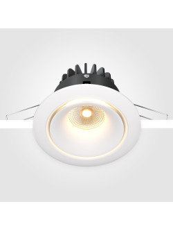 Oprawa wpuszczana LED Yin – ściemnialne oczko, 12W, 3000K, kąt 60°, biała
