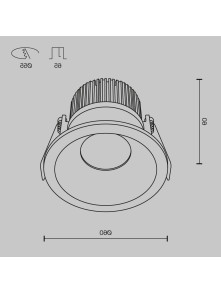 Oprawa wpuszczana LED Zoom (oczko łazienkowe) – okrągła, głęboka, 6W, 3000K, kąt 60°, ściemnialna, IP65, czarna Oprawa wpuszczana LED Zoom (oczko łazienkowe) – okrągła, głęboka, 6W, 3000K, kąt 60°, ściemnialna, IP65, czarna