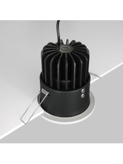 Oprawa wpuszczana LED Zoom (oczko łazienkowe) – okrągła, głęboka, 12W, 3000K, kąt 60°, ściemnialna, IP65, biała