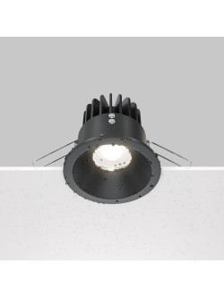 Oprawa wpuszczana LED Zoom (oczko łazienkowe) – okrągła, głęboka, 12W, 4000K, kąt 60°, ściemnialna, IP65, czarna
