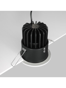 Oprawa wpuszczana LED Zoom (oczko łazienkowe) – okrągła, głęboka, 12W, 4000K, kąt 60°, ściemnialna, IP65, biała Oprawa wpuszczana LED Zoom (oczko łazienkowe) – okrągła, głęboka, 12W, 4000K, kąt 60°, ściemnialna, IP65, biała