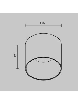 Oprawa sufitowa natynkowa LED Alfa – okrągła, tuba 12.5 cm, 25W, 3000K, kąt 60°, ściemnialna, czarna