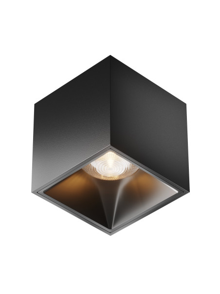 Oprawa sufitowa natynkowa LED Alfa – kwadratowa, sześcian, 12W, 3000K, kąt 24°, ściemnialna, czarna