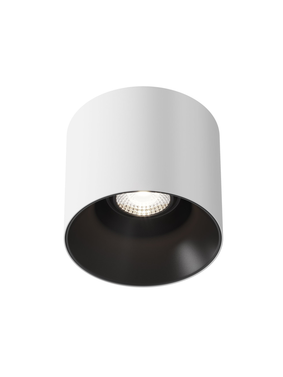 Oprawa sufitowa natynkowa LED Alfa – okrągła, tuba 12.5 cm, 25W, 4000K, kąt 60°, biało-czarna