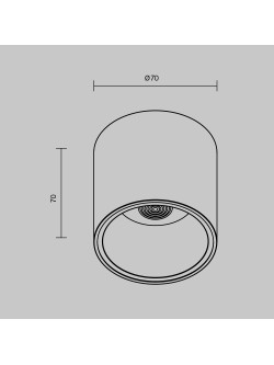 Oprawa sufitowa natynkowa LED Alfa – okrągła, tuba 7 cm, 12W, 4000K, kąt 24°, ściemnialna, czarna