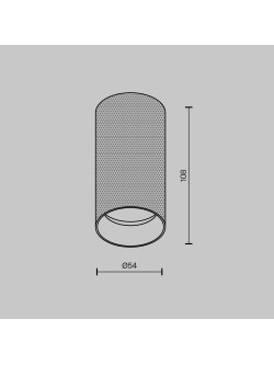 Oprawa sufitowa natynkowa Artisan – okrągła, tuba, GU10, z perforacją 3D, czarna