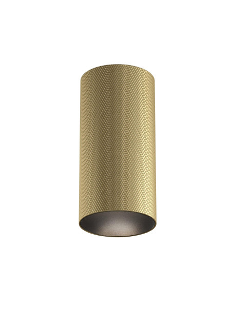Oprawa sufitowa natynkowa Artisan – okrągła, tuba, GU10, z perforacją 3D, złota Oprawa sufitowa natynkowa Artisan – okrągła, tuba, GU10, z perforacją 3D, złota