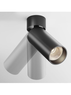 Oprawa sufitowa natynkowa LED Focus – okrągła, spot, regulowany, 12W, 3000K, kąt 50°, ściemnialna, czarny reflektor