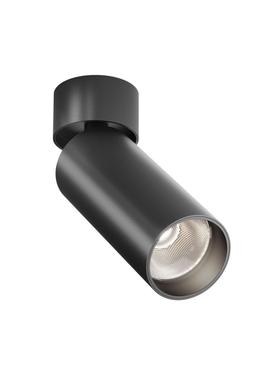 Oprawa sufitowa natynkowa LED Focus – okrągła, spot, regulowany, 12W, 4000K, kąt 50°, czarny reflektor