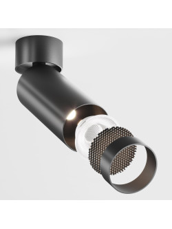 Oprawa sufitowa natynkowa LED Focus – okrągła, spot, regulowany, 12W, 4000K, kąt 50°, czarny reflektor