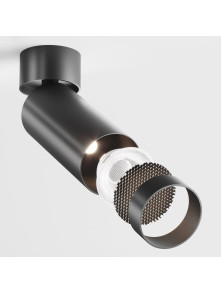 Oprawa sufitowa natynkowa LED Focus – okrągła, spot, regulowany, 12W, 4000K, kąt 50°, czarny reflektor