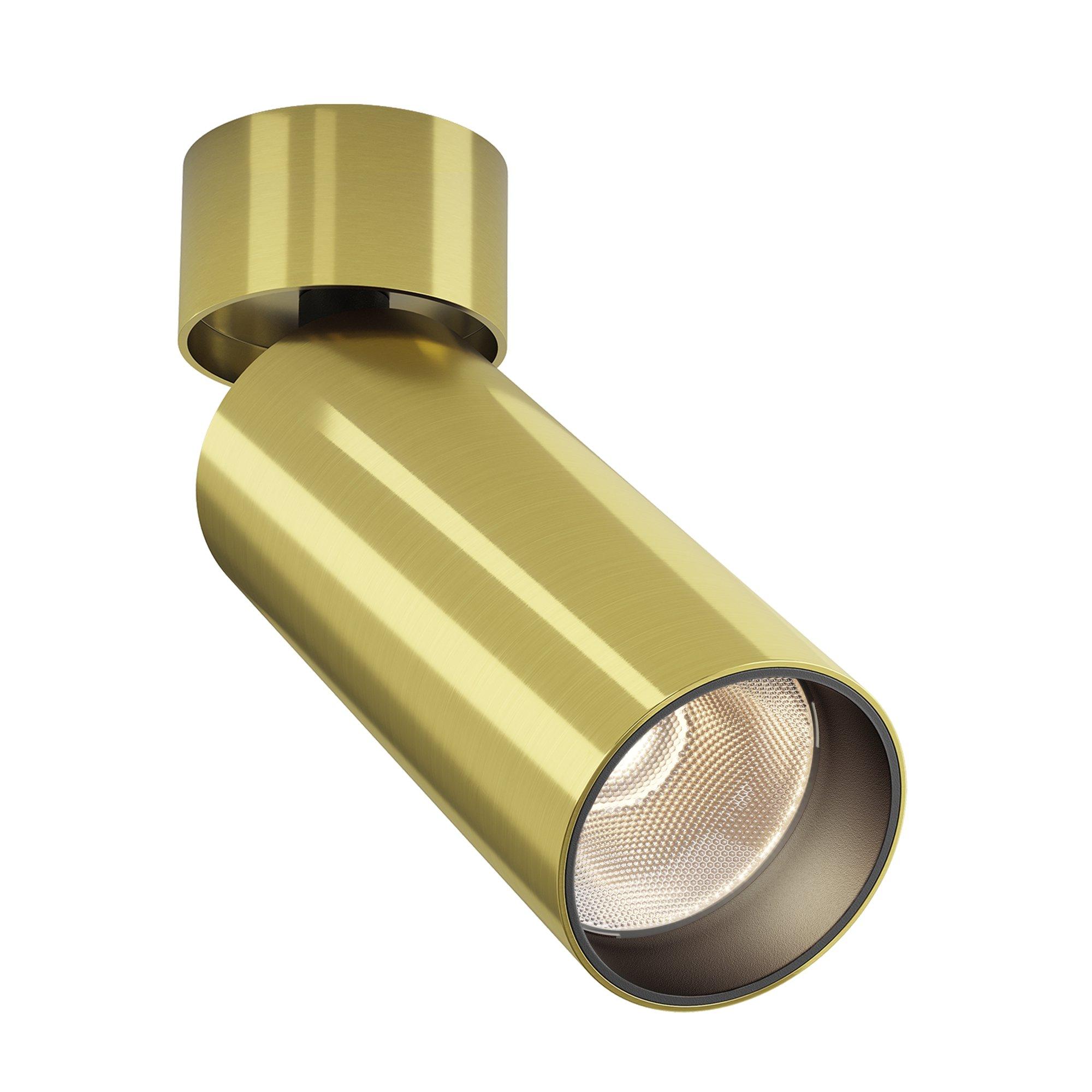 Oprawa sufitowa natynkowa LED Focus – okrągła, spot, regulowany, 12W, 3000K, kąt 50°, mosiężny reflektor