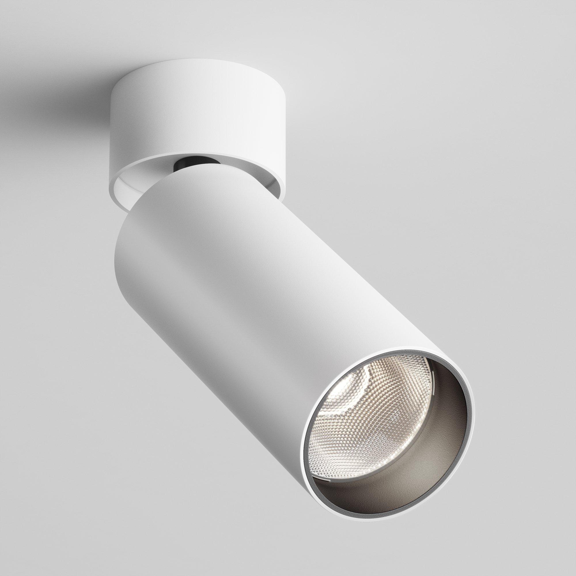 Oprawa sufitowa natynkowa LED Focus – okrągła, spot, regulowany, 12W, 4000K, kąt 50°, biały reflektor