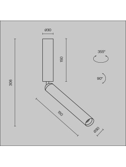 Oprawa sufitowa natynkowa LED Focus T – okrągła, regulowana, wąska tuba, 6W, 3000K, kąt 36°, czarna