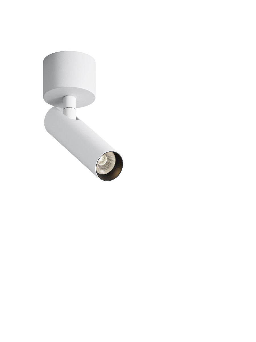 Oprawa sufitowa natynkowa LED Focus T – okrągła, tuba typu spot, krótka - 12.5 cm, 6W, 3000K, kąt 36°, biała