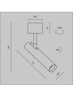 Oprawa sufitowa natynkowa LED Focus T – okrągła, tuba typu spot, krótka - 12.5 cm, 6W, 3000K, kąt 36°, biała