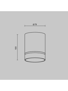 Lampa sufitowa tuba LED Orlo – 9W, 4000K, kąt 120°, 400lm, biała z pierścieniem - Maytoni