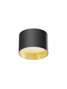 Plafon LED Vega 9 cm – 8W, 3000K, 580 lm, 110°, mały, czarny ze złotym wnętrzem - Maytoni