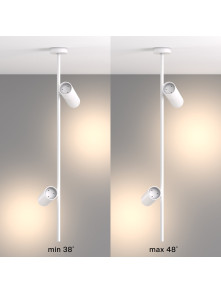 Minimalistyczna lampa sufitowa Elti - białe tuby z 2 reflektorami GU10 - Maytoni
