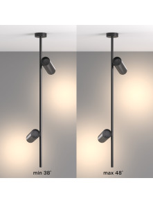 Minimalistyczny czarny reflektor sufitowy Elti - 2 regulowane tuby GU10 Minimalistyczny czarny reflektor sufitowy Elti - 2 regulowane tuby GU10