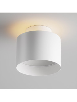 Biały plafon sufitowy Planet LED 10 cm - aluminiowa tuba z poświatą, 3000K, 780 lm, 10W