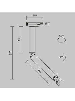 Długi reflektor 36° na szynoprzewód 1F Maytoni LED 3000K 440lm 6W - złota tuba Focus Dual